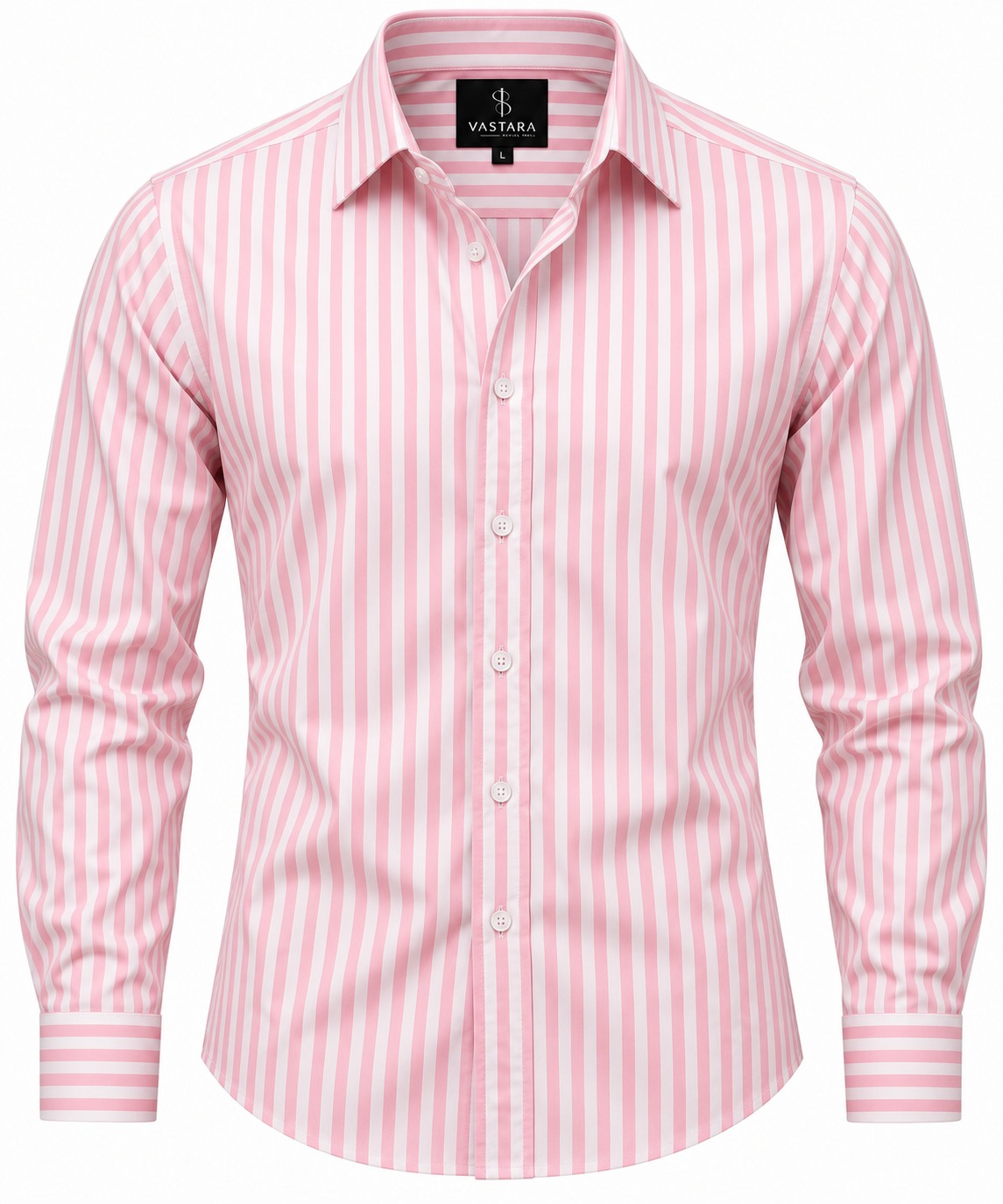 VASTARA Pink Stripe Premium Shirt | Elegant Formal Wear for Men