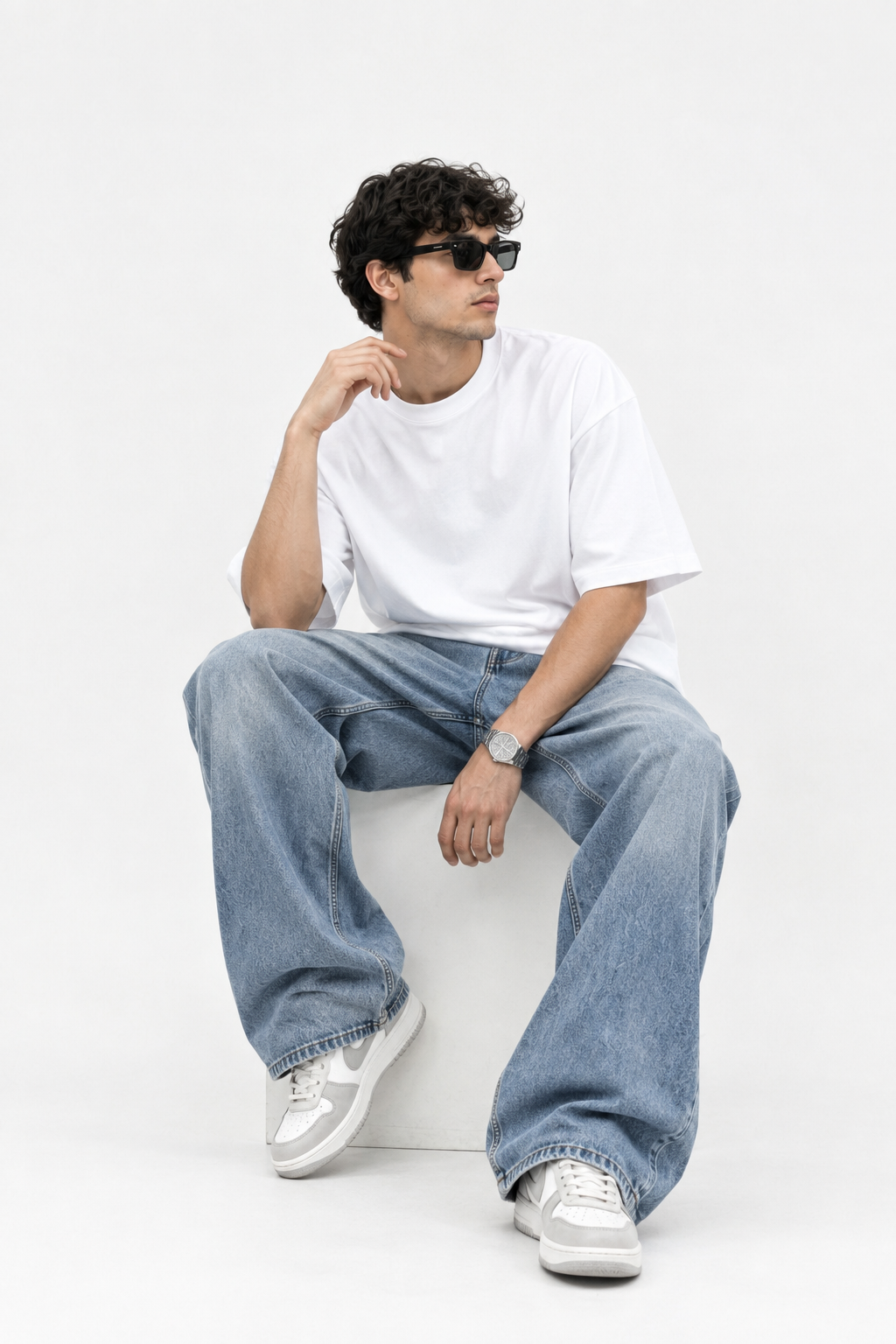 White Minimal Tshirt for Men