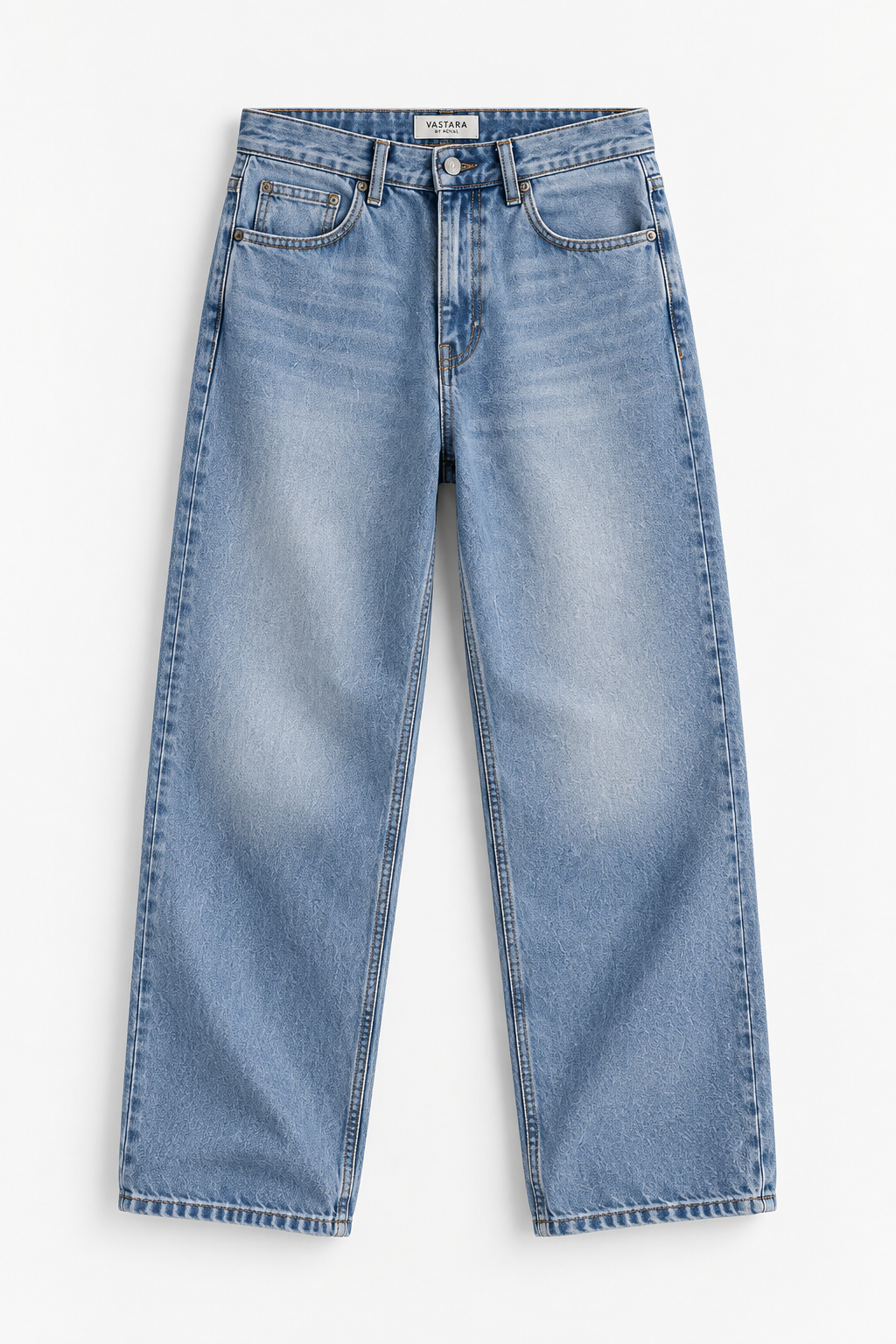 VASTARA Relaxed Denim Jeans — Light Blue