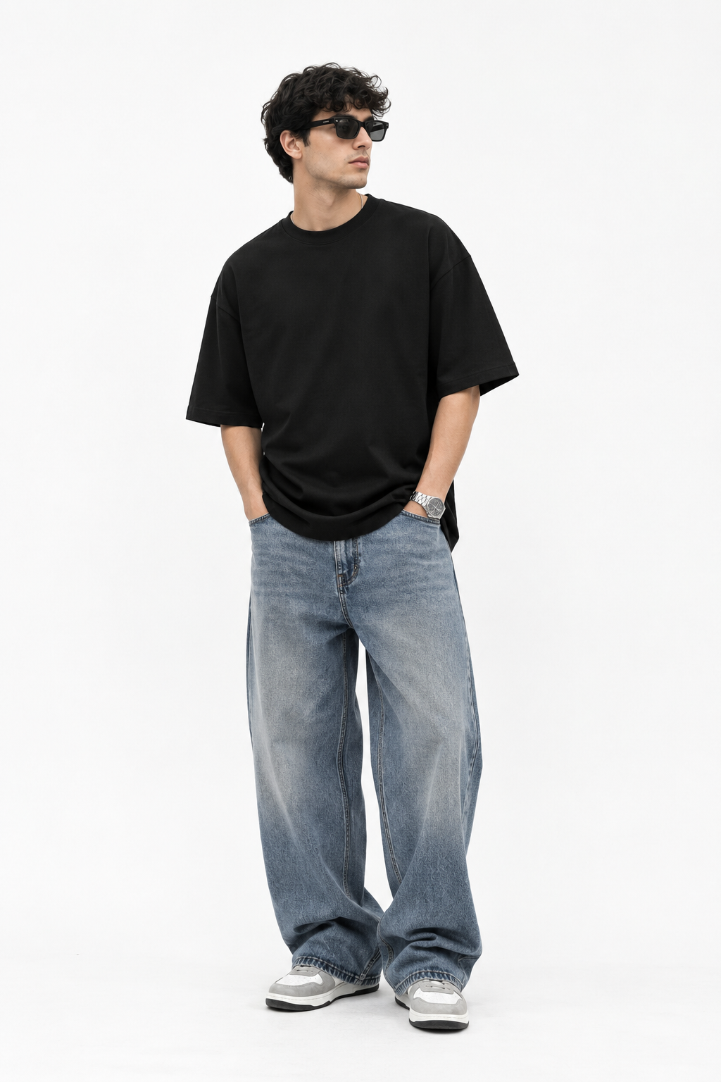 Black Minimal Tshirt for Men