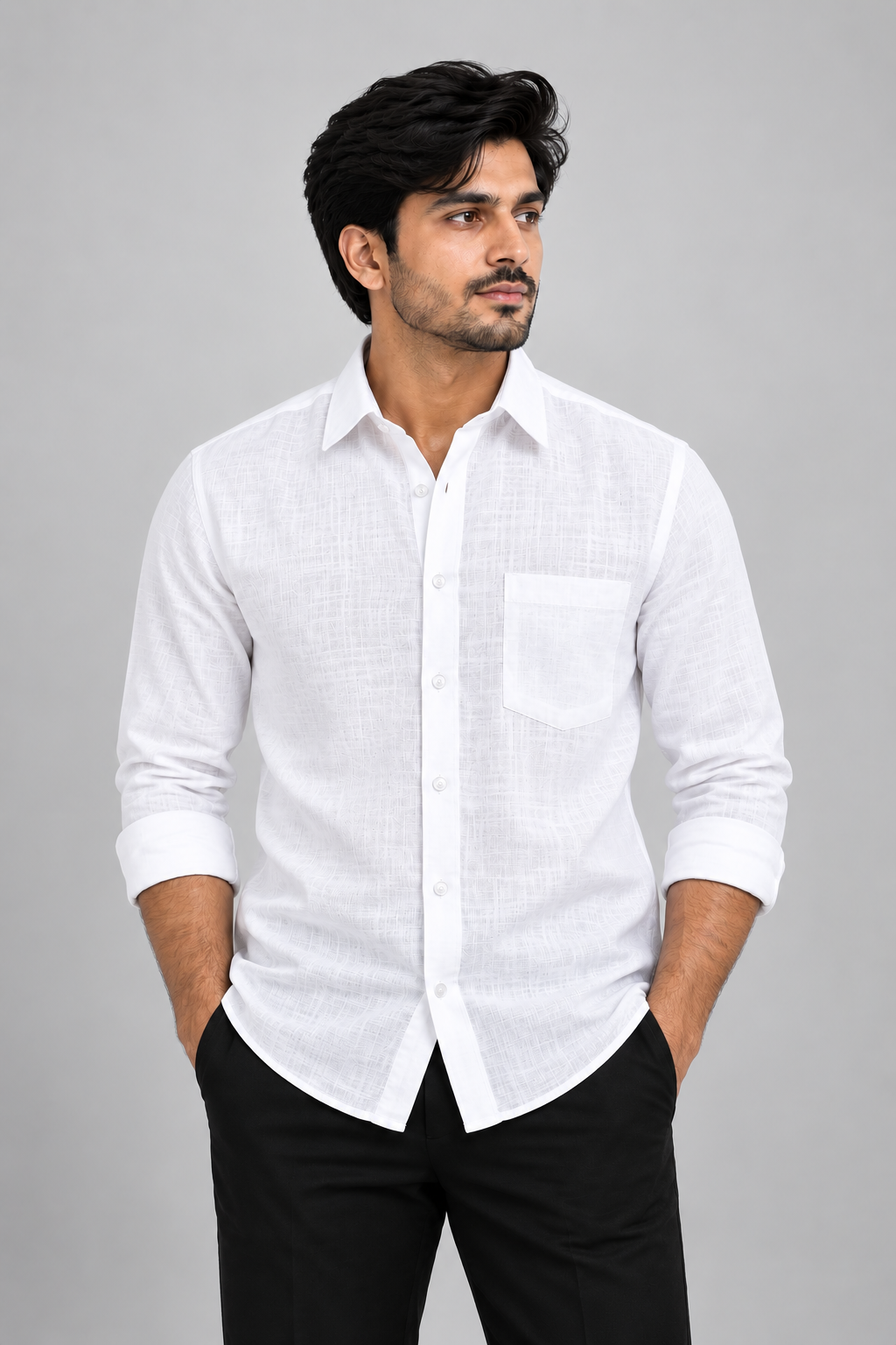 White Linen Shirt for Men – Formal & Casual Wear