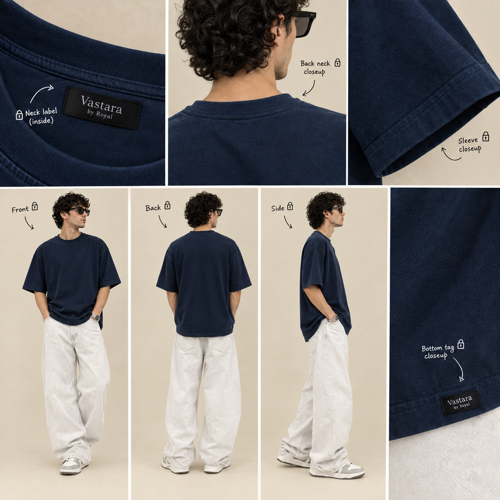 Navy Blue Minimal Tshirt for Men