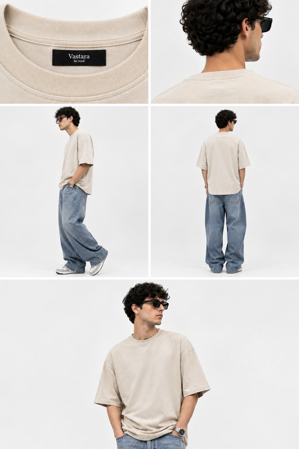 Beige Minimal Tshirt for Men